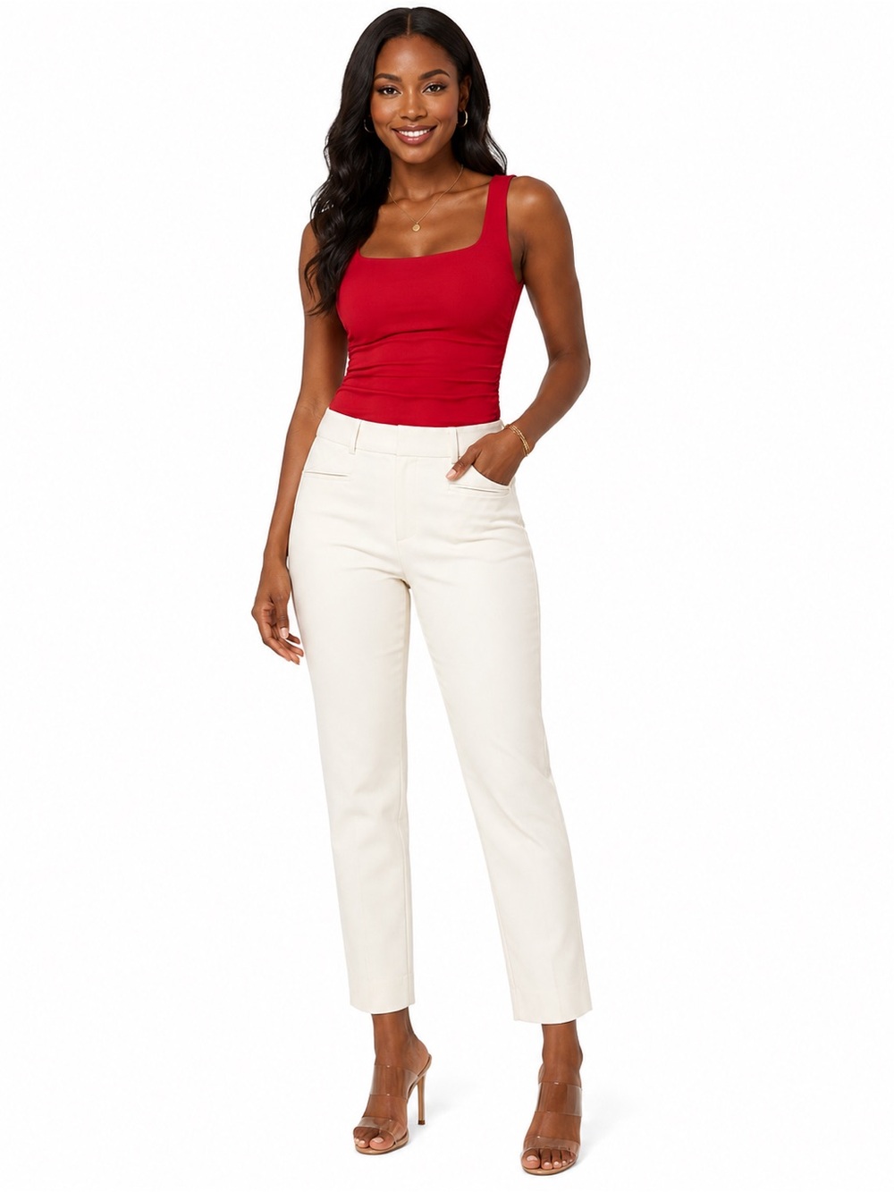 LOFT Marisa White Crop Pants Size 2